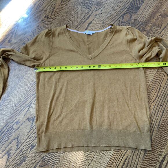 Boden Women's‎ Size L V-Neck Pullover Sweater Puff Long Sleeve Mustard - Picture 5 of 10